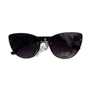 Jessica Simpson Black Cat-Eye Sunglasses with Dark Lenses